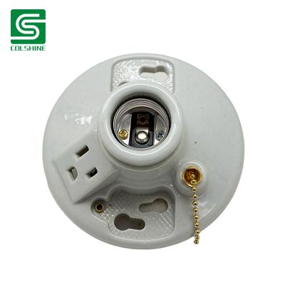 China OEM Surface Mounted Ceramic Lamp Holder E27 Ceramic Socket With Terminals Fabricante
