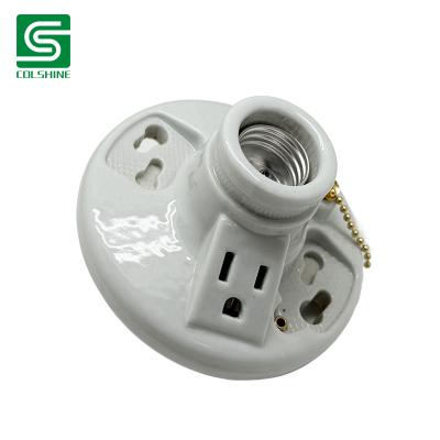 China OEM Fireproof Porcelain Lamp Socket E27 Ceramic Ceiling Lamp Base Fabricante