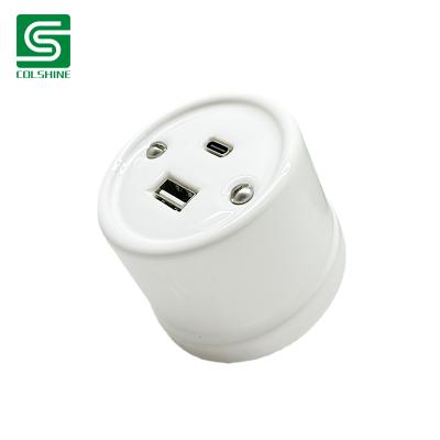 Porcelain USB outlet socket