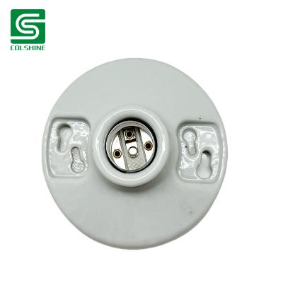 China OEM Porcelain Circular Lamp Fitting 250V 660W Ceramic Light Socket Fabricante