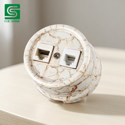 China OEM Vintage Ceramic TV Telephone Socket for Elegant Wall Installation and Retro Interior Design Fabricante