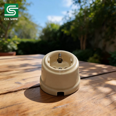 China OEM Vintage Ceramic German Socket with Premium Porcelain Construction for Retro Lighting Systems and European Home Decoration Fabricante